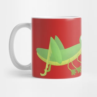 Cute green happy grasshopper cartoon Mug